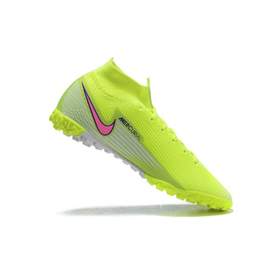 Nike Mercurial Superfly 7 Elite TF Pink Yellow High Men Football Boots