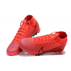 Nike Mercurial Superfly 7 Elite TF Red Black Blue High Men Football Boots