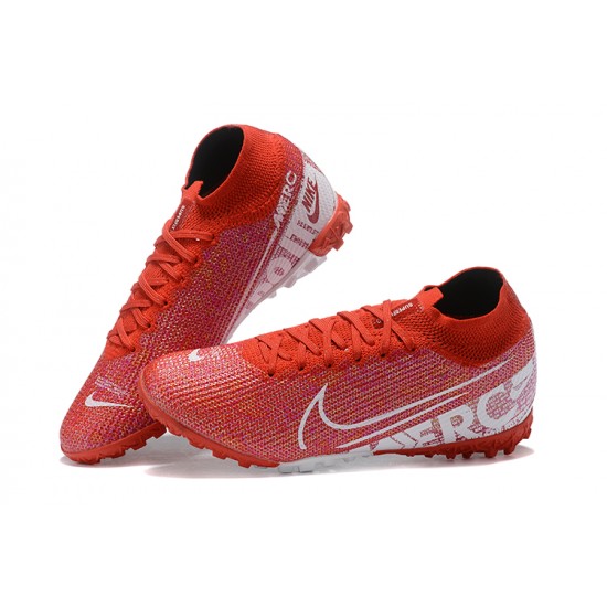 Nike Mercurial Superfly 7 Elite TF Red White High Men Football Boots