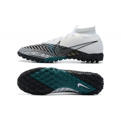 Nike Mercurial Superfly 7 Elite TF White Green Black High Men Football Boots