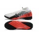 Nike Mercurial Superfly 7 Elite TF White Red Black High Men Football Boots