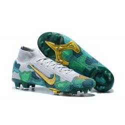 Nike Mercurial Superfly Mbappe Bondy FG Green Gray Gold High Men Football Boots
