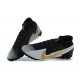 Nike Mercurial Superfly VII 7 Elite TF Black White Gold High Men Football Boots