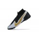 Nike Mercurial Superfly VII 7 Elite TF Black White Gold High Men Football Boots