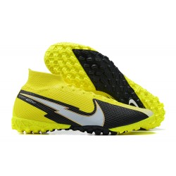 Nike Mercurial Superfly VII 7 Elite TF Black Yellow High Men Football Boots