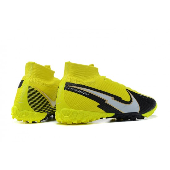 Nike Mercurial Superfly VII 7 Elite TF Black Yellow High Men Football Boots