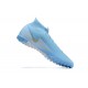 Nike Mercurial Superfly VII 7 Elite TF Blue Yellow White High Men Football Boots