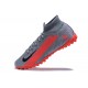 Nike Mercurial Superfly VII 7 Elite TF Gray Orange High Men Football Boots