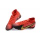 Nike Mercurial Superfly VII 7 Elite TF Red Yellow Black High Men Football Boots
