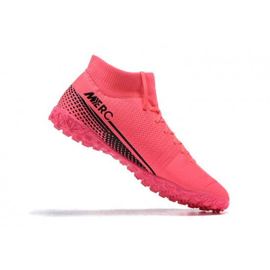 Nike Mercurial Superfly VII Club TF Pink Black High Men Football Boots