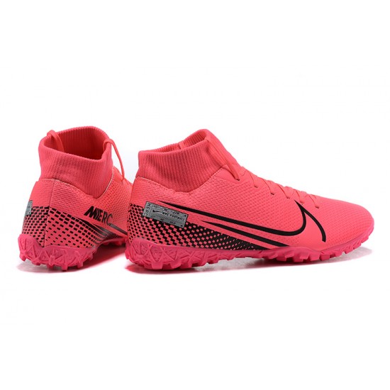 Nike Mercurial Superfly VII Club TF Pink Black High Men Football Boots