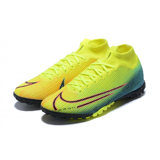 Nike Mercurial Superfly VII Club TF Red Green Black Yellow High Men Football Boots