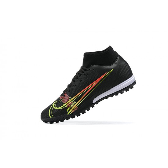 Nike Mercurial Superfly VIII Academy TF Black Yellow Orange High Men Football Boots