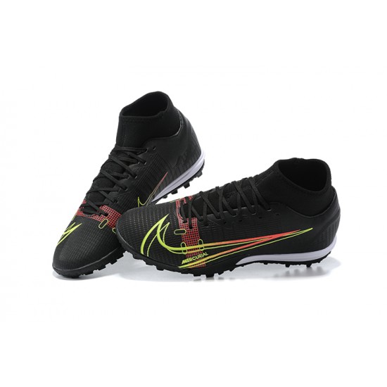 Nike Mercurial Superfly VIII Academy TF Black Yellow Orange High Men Football Boots