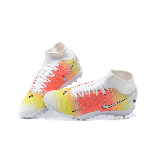 Nike Mercurial Superfly VIII Academy TF White Orange Yellow High Men Football Boots