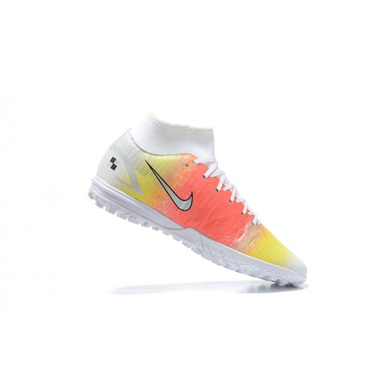 Nike Mercurial Superfly VIII Academy TF White Orange Yellow High Men Football Boots