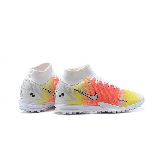 Nike Mercurial Superfly VIII Academy TF White Orange Yellow High Men Football Boots