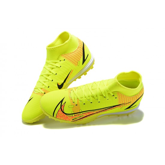 Nike Mercurial Superfly VIII Academy TF White Orange Yellow High Men Football Boots