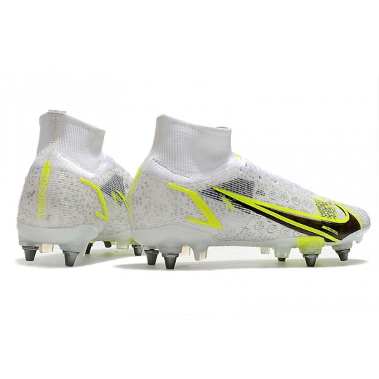 Nike Mercurial Vapor XIV Elite SG PRO Anti Clog High White Men Football Boots