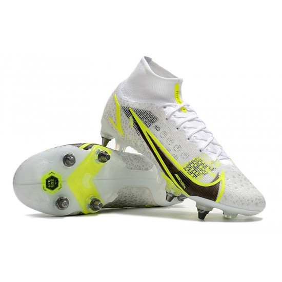 Nike Mercurial Vapor XIV Elite SG PRO Anti Clog High White Men Football Boots