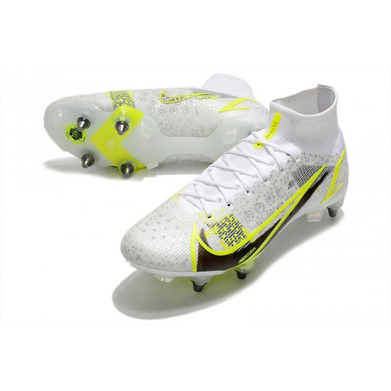 Nike Mercurial Vapor XIV Elite SG PRO Anti Clog High White Men Football Boots