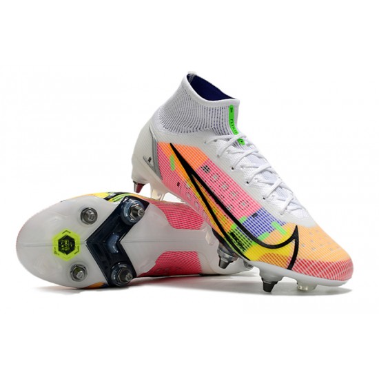 Nike Mercurial Vapor XIV Elite SG PRO Anti Clog High White Pink Men Football Boots