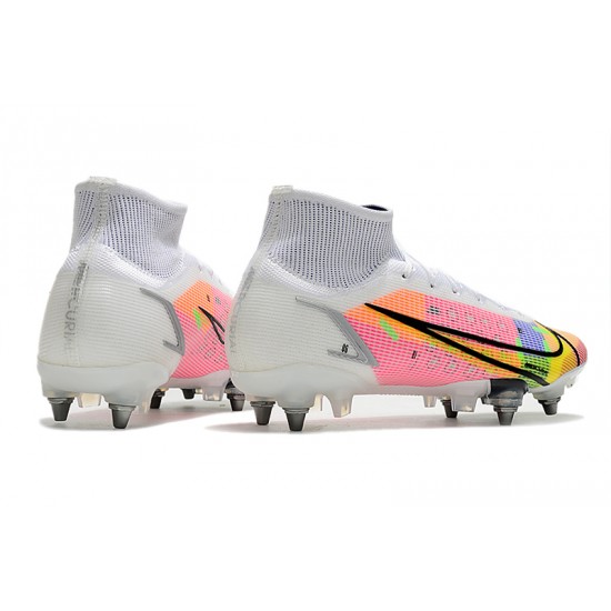 Nike Mercurial Vapor XIV Elite SG PRO Anti Clog High White Pink Men Football Boots