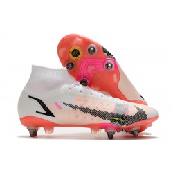 Nike Mercurial Vapor XIV Elite SG PRO Anti Clog High White Red Men Football Boots