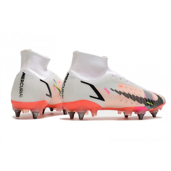 Nike Mercurial Vapor XIV Elite SG PRO Anti Clog High White Red Men Football Boots