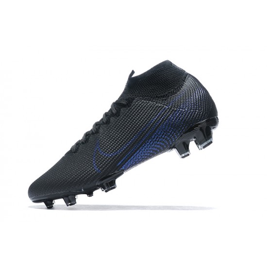 Nike Superfly 7 Elite SE FG Black Blue High Men Football Boots