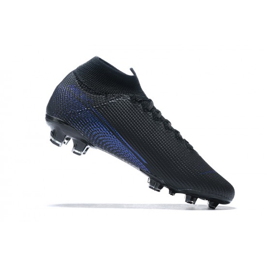 Nike Superfly 7 Elite SE FG Black Blue High Men Football Boots