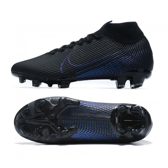 Nike Superfly 7 Elite SE FG Black Blue High Men Football Boots