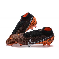 Nike Superfly 7 Elite SE FG Black Orange White High Men Football Boots