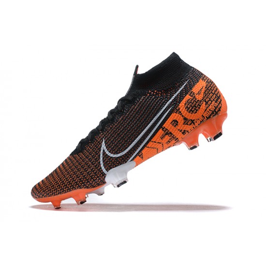 Nike Superfly 7 Elite SE FG Black Orange White High Men Football Boots