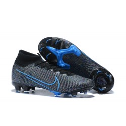 Nike Superfly 7 Elite SE FG Mixtz Black Blue High Men Football Boots