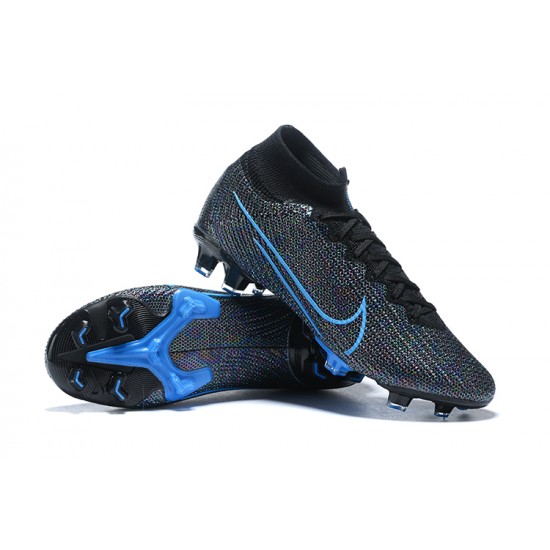 Nike Superfly 7 Elite SE FG Mixtz Black Blue High Men Football Boots