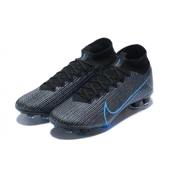 Nike Superfly 7 Elite SE FG Mixtz Black Blue High Men Football Boots