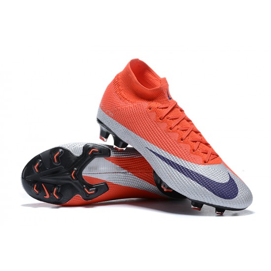 Nike Superfly 7 Elite SE FG Orange Black Gray High Men Football Boots