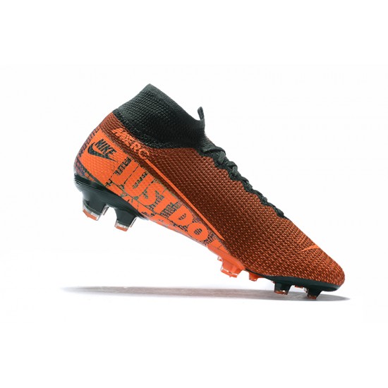 Nike Superfly 7 Elite SE FG Orange Red Black High Men Football Boots