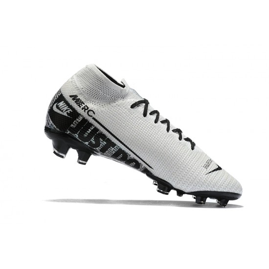 Nike Superfly 7 Elite SE FG White Black High Men Football Boots