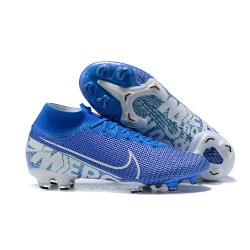 Nike Superfly 7 Elite SE FG White Blue High Men Football Boots