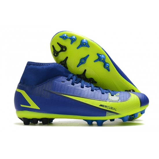 Nike Superfly 8 Academy AG High Blue Yellow Women/Men Football Boots