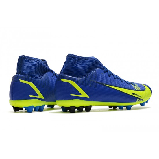 Nike Superfly 8 Academy AG High Blue Yellow Women/Men Football Boots