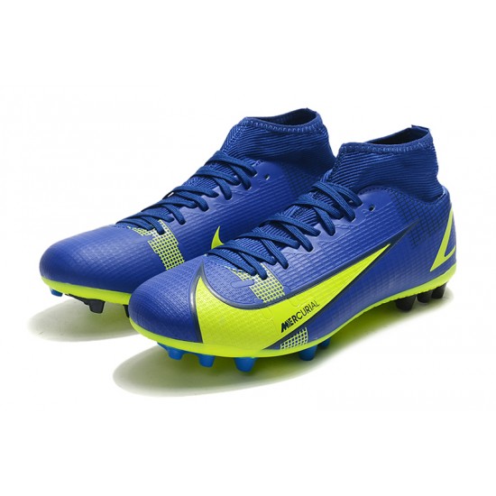 Nike Superfly 8 Academy AG High Blue Yellow Women/Men Football Boots