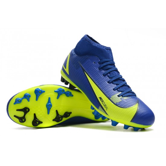 Nike Superfly 8 Academy AG High Blue Yellow Women/Men Football Boots