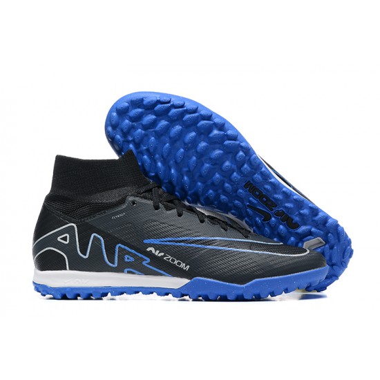 Nike Superfly 8 Academy TF Black Blue White Men High Football Boots