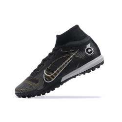 Nike Superfly 8 Academy TF Black Gold Gray High Men Football Boots