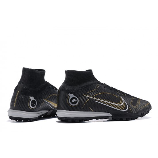 Nike Superfly 8 Academy TF Black Gold Gray High Men Football Boots