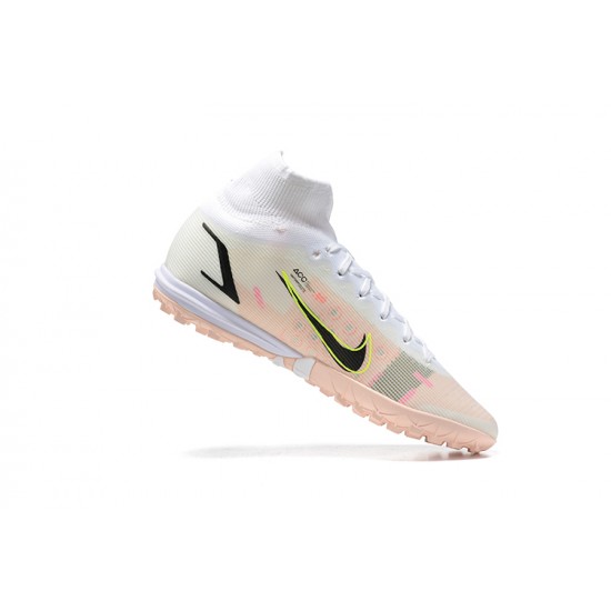 Nike Superfly 8 Academy TF Fuchsia White Beige High Men Football Boots