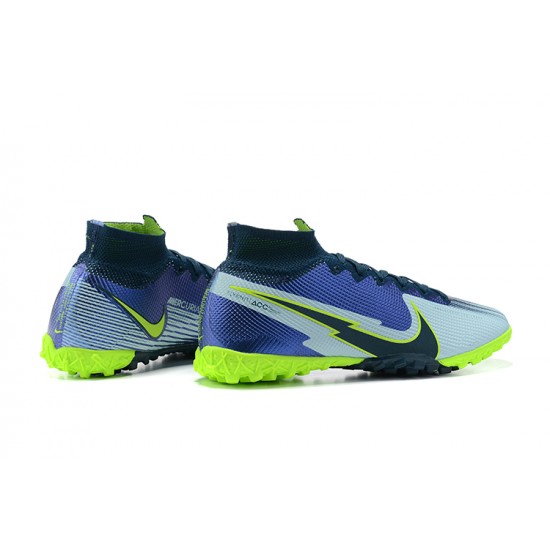 Nike Superfly 8 Academy TF Green White Blue Silver High Men Football Boots